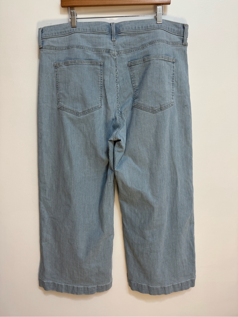 Gap Denim High Rise Wide Leg Crop Striped Jeans Women Size 18 34 Regular Preppy - Picture 6 of 11
